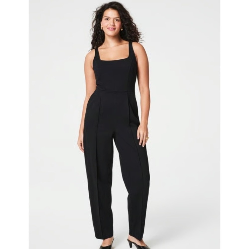 Spanx Corset Sleeveless Ponte Jumpsuit in Black sz XL